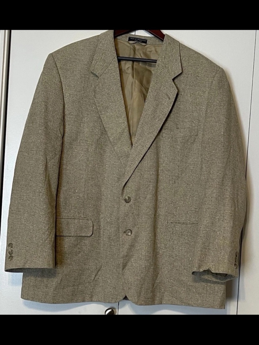 Vintage Bert Pulitzer Mark 48R Tan 100% Silk Mens Blazer Suit Jacket Sport Coat